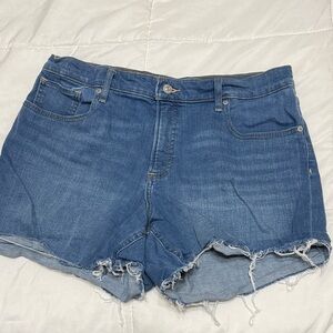 Express Distressed Blue Jean Shorts